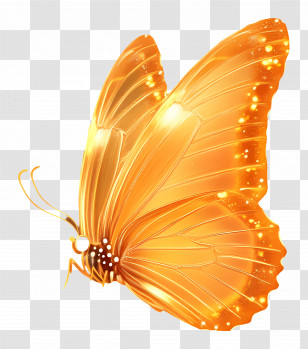 Sparking Butterfly - Orange Butterfly With Bright Wings Transparent PNG