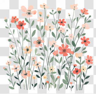 Flower Background - Colorful Floral Patterned Illustration Transparent PNG