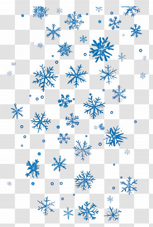 Falling Snowflakes - Abstract Blue Snowflake Pattern Transparent PNG