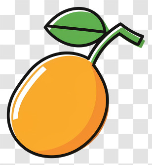 Orange - Orange Fruit With Green Leaf Transparent PNG