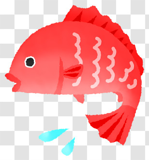 Icon - Cartoon Illustration Of A Red Fish Transparent PNG