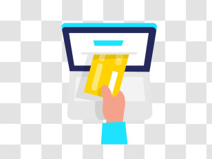 Online Payment - ATM Slot With Hand Inserting Credit Card Illustration Transparent PNG