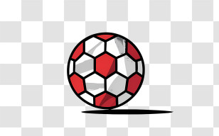Football - Red And White Soccer Ball Illustration Transparent PNG