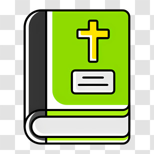 Holy Bible Book Icon - Green Religious Book With Cross Transparent PNG