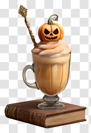Halloween Spice Latte - Pumpkin Spice Latte On Book Transparent PNG