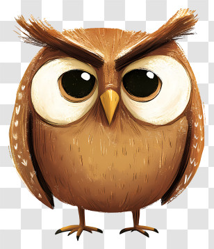 Cute Owl - Owl With Big Eyes Cartoon Transparent PNG