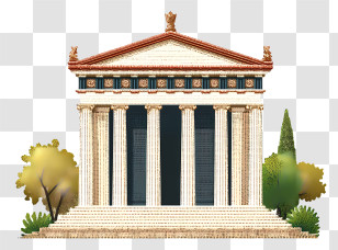 Greek Temple - Ancient Greek Temple With Columns Transparent PNG
