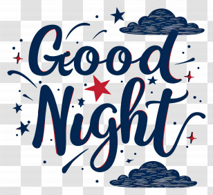 Good Night - Good Night Typography Design Transparent PNG