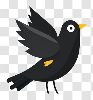 Dove Logo - Cute Black Bird Cartoon Transparent PNG