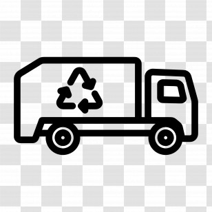 Recycle Car - Recycling Truck Outline With Symbol Transparent PNG