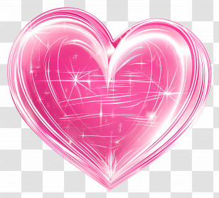 Pink Heart - Sparkling Pink Heart Transparent PNG