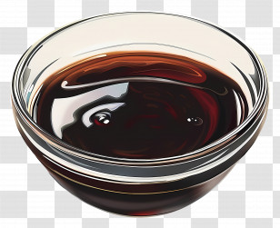 Soy Sauce - Glass Bowl Filled With Soy Sauce Transparent PNG