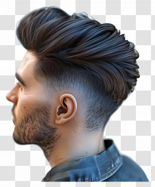Haircut Low Taper Fade - Modern Male Haircut Side Profile Transparent PNG