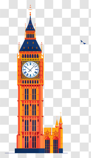 Big Ben - Big Ben Illustration In Modern Art Style Transparent PNG