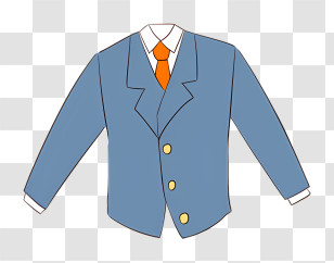 Icon - Blue Suit With Orange Tie Illustration Transparent PNG