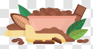 Bean Day - Illustration Of Chocolate Ingredients Transparent PNG