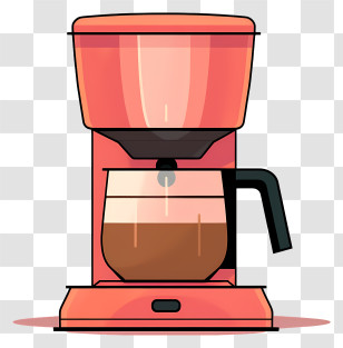Pink Coffee Maker - Simple Coffee Maker Illustration Transparent PNG