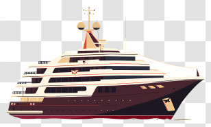 Ship - Luxury Yacht Illustration Transparent PNG