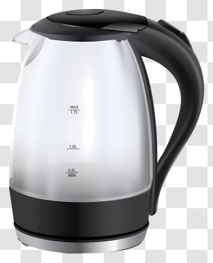Black Glass Kettle - Transparent Electric Kettle With Black Handle Transparent PNG