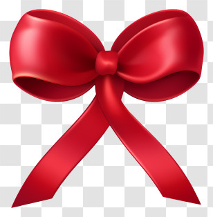 Emoji - Beautiful Red Ribbon Bow Decoration Transparent PNG
