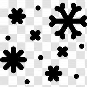 Snowflake - Black Winter Snowflake Symbols Design Transparent PNG