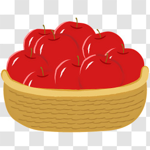 Icon - Basket Full Of Red Apples Transparent PNG