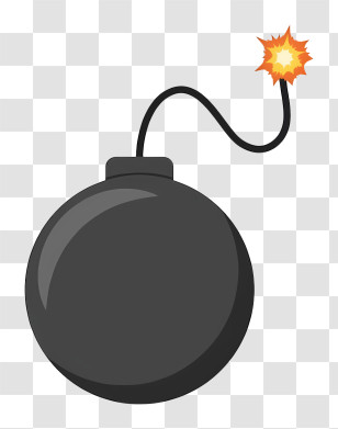 Timer Bomb - Cartoon Style Bomb With Lit Fuse Transparent PNG