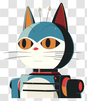 Cat Robot - Robot Cat Illustration In Futuristic Style Transparent PNG