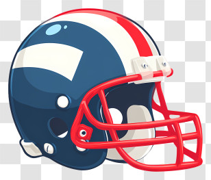 American Football Helmet - Blue And Red Football Helmet Transparent PNG