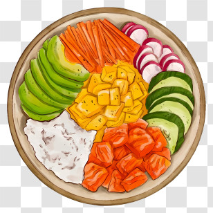 Thai Food - Colorful Fresh Vegetable Bowl Transparent PNG