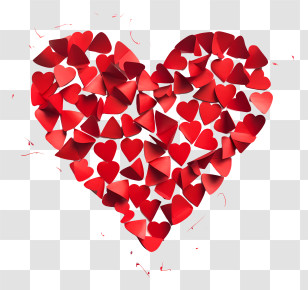 Heart - Red Heart-Shaped Confetti Decoration Transparent PNG