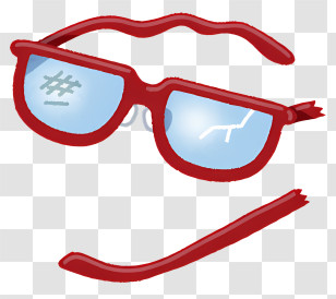 Icon - Red Sunglasses With Blue Lenses Transparent PNG