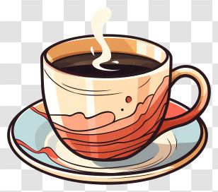 Coffee Cup - Cartoon Coffee Cup With Steam Transparent PNG