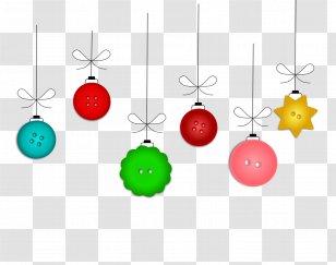 Christmas Button Clip Art - Tree - Color Buttons Transparent PNG
