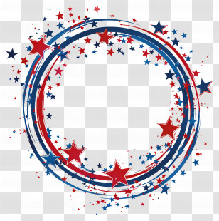 4th Of July - Patriotic Themed Design With Red, White, And Blue Stars Transparent PNG