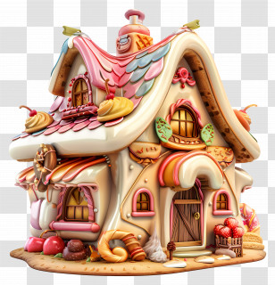 3d House - Whimsical Gingerbread House Transparent PNG