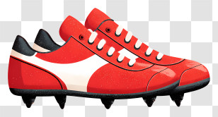 Red Football Boots - Red Sports Shoes Illustration Transparent PNG