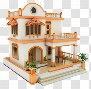 Simple Indian House - Decorative Miniature House Transparent PNG