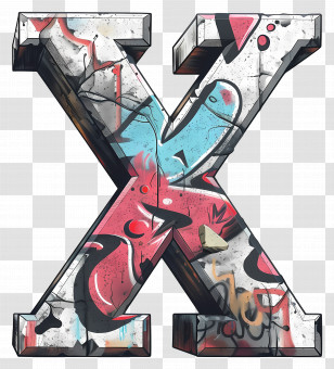 Letter X - Graffiti Letter X Art Transparent PNG