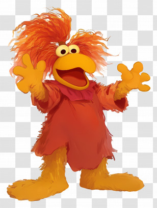 Red Fragglefrom - Orange-haired Cartoon Character With Open Arms Transparent PNG