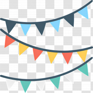 Birthday Flag - Colorful Triangle Bunting For Festive Celebrations Transparent PNG