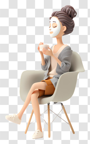 Woman Applying Facial Mask - Relaxing Woman With Face Mask Transparent PNG