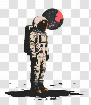 Astronaut - Astronaut Standing On The Moon Transparent PNG