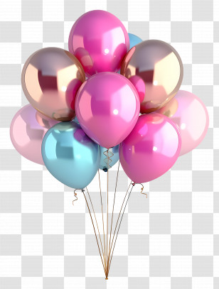 Party Balloons - Colorful Shiny Balloons For Celebrations Transparent PNG