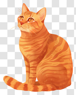 Ginger Cat - Cute Orange Tabby Cat Illustration Transparent PNG
