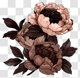 Peony Flower Arrangement - Beautiful Flower Bouquet Transparent PNG