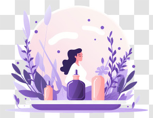 Woman In White Dress - Woman With Aromatherapy Bottles Transparent PNG