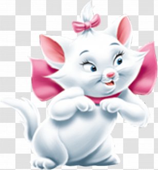 Kitten Cartoon, Gata Marie, Disney Clipart, Cat Clipart, - Pink White Cat  Cartoon, HD Png Download , Transparent Png Image - PNGitem