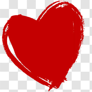 Heart - Red Heart Symbol In Bold Brush Stroke Design Transparent PNG