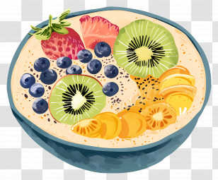 Smoothie Bowl - Colorful Fruit Bowl Transparent PNG